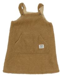 Hnedé huňaté podšité na traké šaty shein