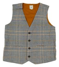 Sivo-hnedá kockovaná spoločenská vesta River Island