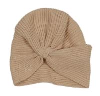 Pudrová pletená turbanová čapica Next