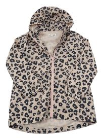 Světleůržovo-černá leopardí šusťáková jarní bunda s kapucí H&M