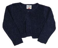 Tmavomodré trblietavé prepínaci žinylkové bolerko Topolino