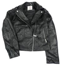 Černá crop koženková bunda Primark