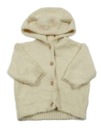 Smetanový propínací svetr s kapucí F&F