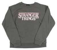 Tmavosivá mikina s nápisem - Stranger Things Primark