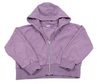 Fialová crop prepínaci mikina s kapucňou Next