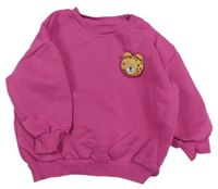 Růžová oversize mikina s leopardem George