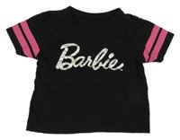 Čierne crop tričko s nápisem - Barbie Pep&Co