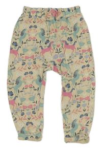 Smotanové tepláky s farebnymi jednorožci Mothercare