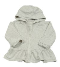 Sivá melírovaná prepínaci mikina s volánikom a kapucňou Matalan