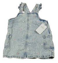 Nové - modré melírované rifľové na traké šaty so srdiečkami George