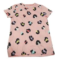 Ružové pyžamové tričko s farebným leopardím vzorom George