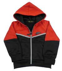 Čierno-červená športová prepínaci mikina s kapucí - Nike