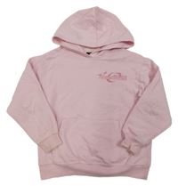 Světlerůžová mikina s nápisem a kapucí New Look