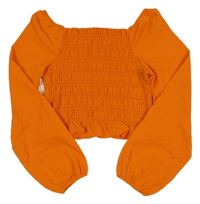 Oranžové crop tričko s žabičkováním only