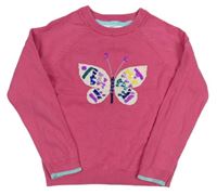 Lososový sveter s motýlom s flitrami M&S