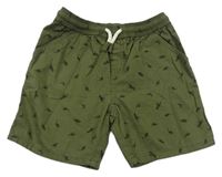Khaki plátenné kraťasy s dinosaurami Matalan