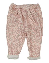 Bílo-růžové tepláky s leopardím vzorem Ergee