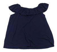 Tmavomodrý top s krajkou H&M