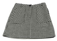 Čierno-biela vzorovaná vlnená sukňa zn. Dunnes Stores