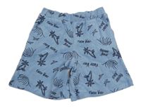 Svetlomodré froté kraťasy s nápismi a obrázkami zn. Alive