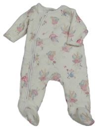 Biely plyšový overal s králíčky a myškami Next