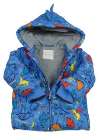 Modrá šušťáková zimná bunda s diny a kapucňou George