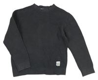 Antracitový rebrovaný sveter Zara