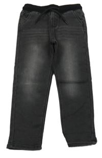 Tmavošedé teplákové rifle s úpletovým pasem Matalan