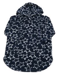 Tmavomodro-biely froté župan s hviezdami a kapucňou Tu