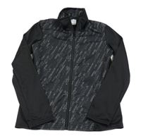 Černo-šedá propínací thermo mikina s nápisy Decathlon