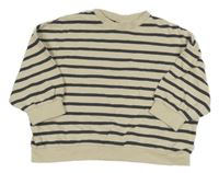 Smetanovo-antracitová pruhovaná mikina Next