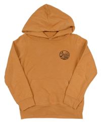 Oranžová mikina s autom a kapucňou