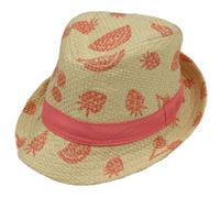 Béžovo-růžový klobouk s ovocem 