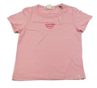 Svetloružové tričko s nápisom