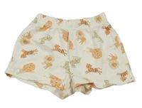 Smotanové bavlnené kraťasy s mačkami George