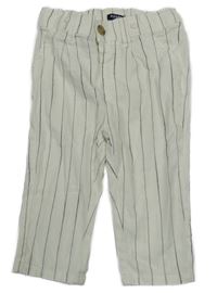 Smetanovo-čierne pruhované nohavice Kiabi