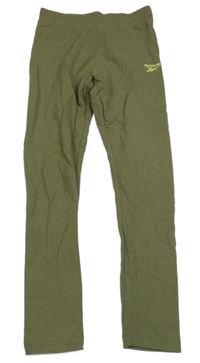 Khaki legíny s logem Reebok