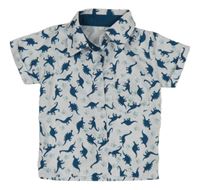 Bílo-petrolejová košile s diny 