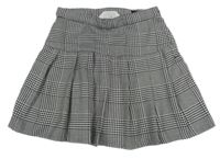 Čierno-biela kockovaná skladaná sukňa H&M