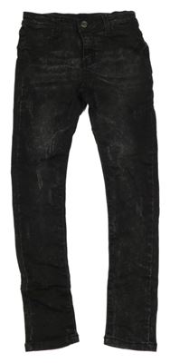 Tmavošedé teplákové skinny rifle 