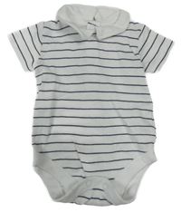 Bielo-tmavomodré pruhované body s golierikom Nutmeg