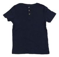 Tmavomodré tričko s gombíkmi H&M