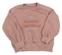 Růžová oversize mikina s nápisem M&S