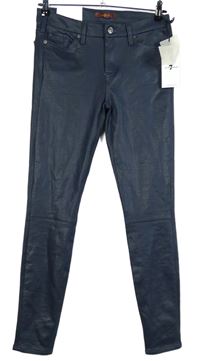 Dámske tmavomodré potiahnuté é skinny nohavice zn. For all 7 mankind