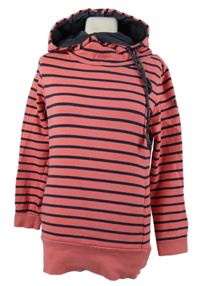 Dámská růžovo-tmavomodrá pruhovaná mikina s kapucí RAGWEAR 
