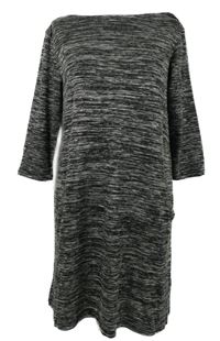 Dámske tmavosivé melírované úpletové šaty Jean Pascale
