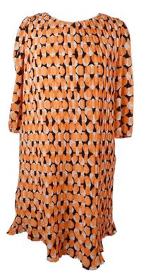 Dámské oranžovo-černé puntíkované plisované šaty Buffalo 