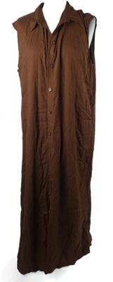 Dámské hnědé lněné košilové šaty Primark 