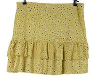 Dámska žltá kvietkovana sukňa s volánikmi George