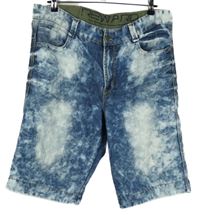 Pánské tmavomodro-bílé plísňové riflové kraťasy Reward 